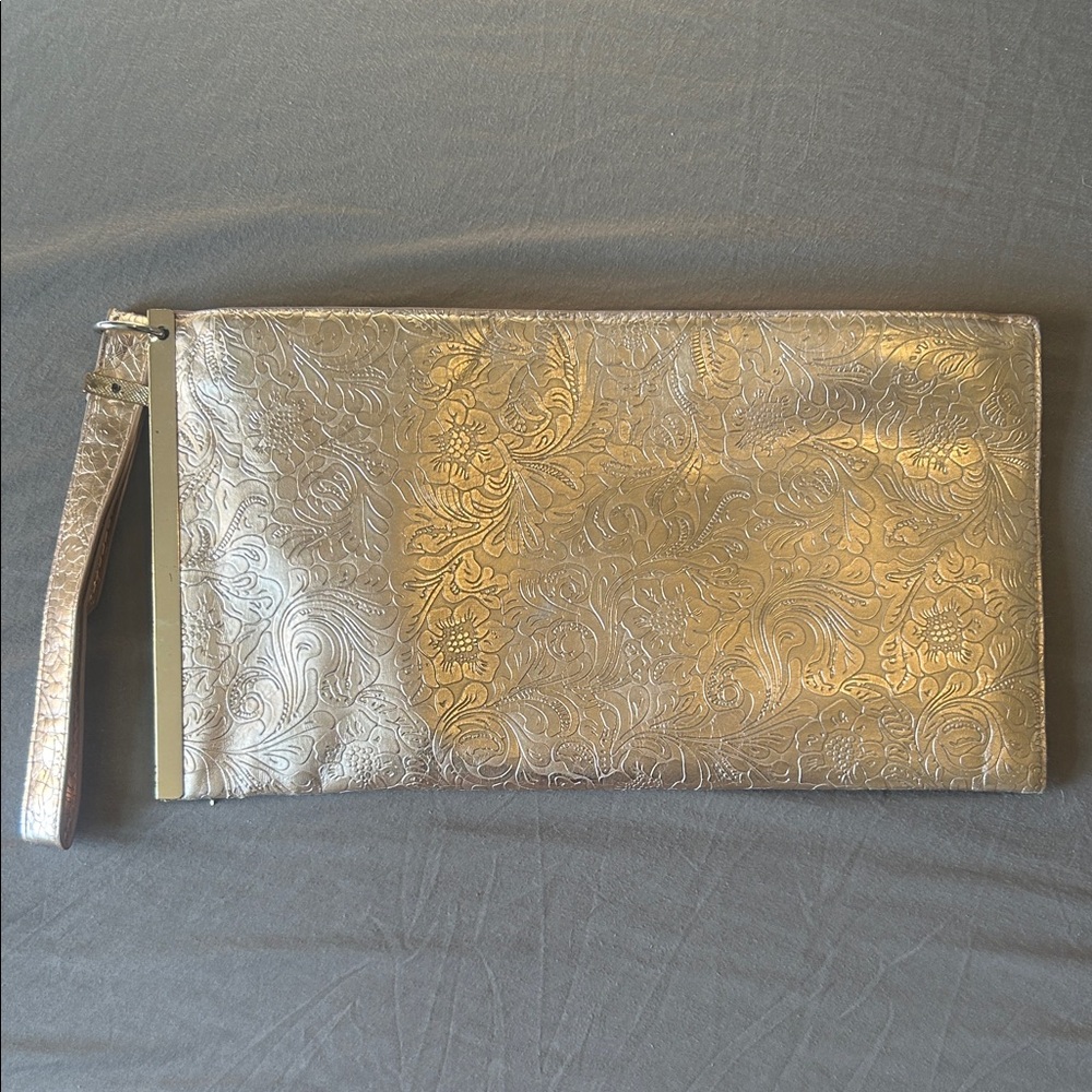 Elegant Rose Gold Embossed Clutch